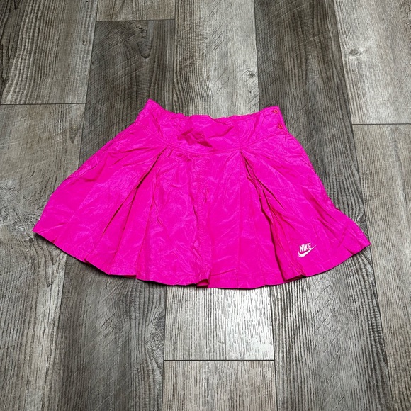 Vintage Nike Challenge Court Nylon Pleated hot Pink Tennis Skirt 6 skort pickle - Picture 4 of 9